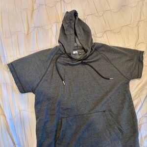 Gray Short Sleeve Hoodie